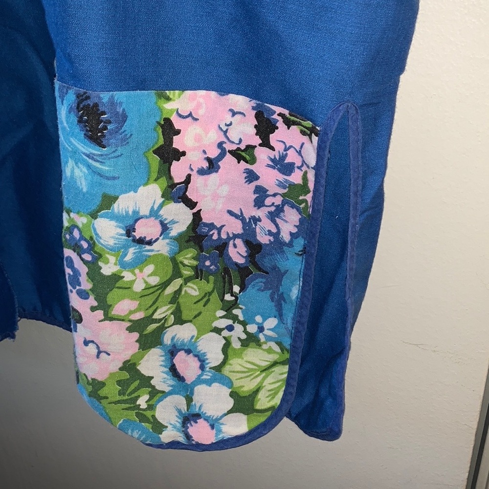 Vintage 70s Artist Smock Apron Floral Pre owned read below 👇 - Picture 5 of 6